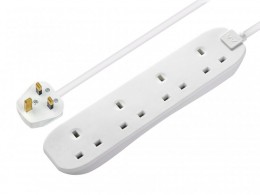 Masterplug Extension Lead 240V 4-Gang 13A White 2m £8.44